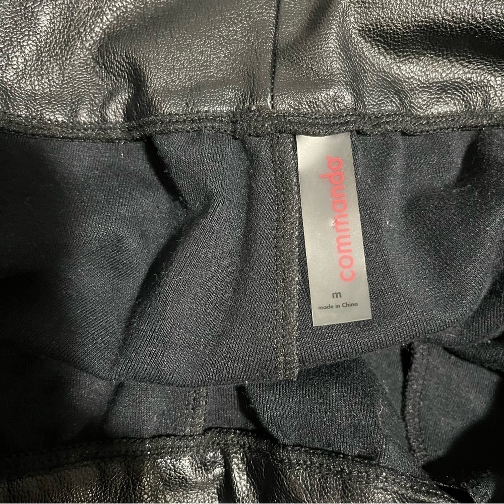 Commando Faux Leather Jogger Pants Black Size Medium Relaxed Fit - Picture 6 of 8